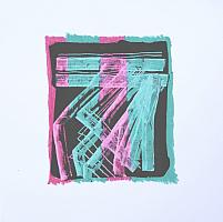 O.T. | 2019 | Ritzung | Acryl Wachskreide Papier | 25x22cm